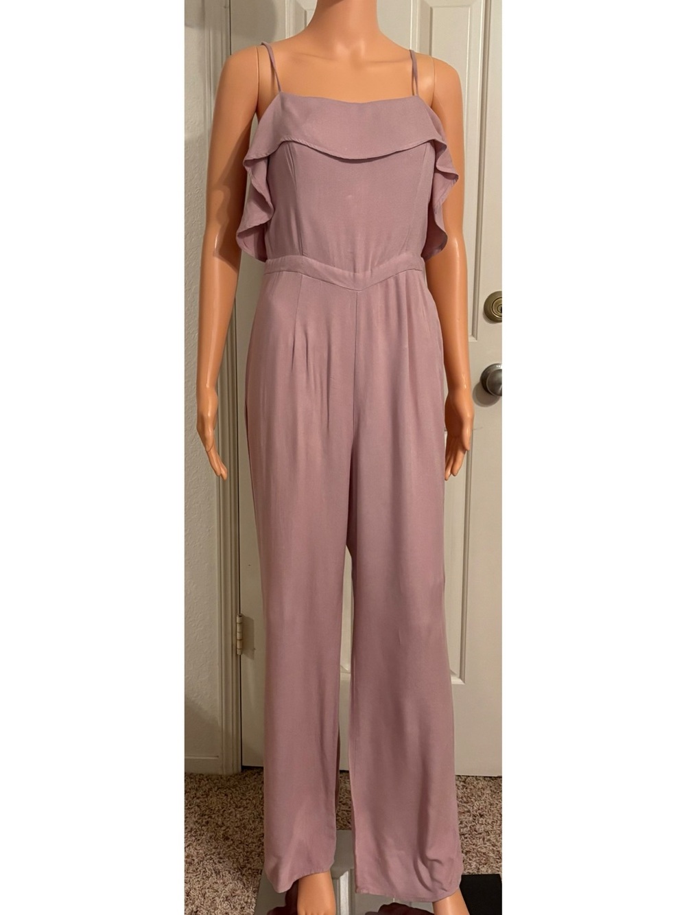Forever 21 Mauve Ruffle-Trim Jumpsuit